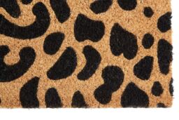 Orsina Leopard Print Coir Doormat, Bold Animal Print Mat With Durable PVC Backing, Hard-Wearing & Dirt-Scraping in Natural - Size: Medium - thumbnail 3