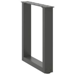 Berkfield Home Coffee Table Legs U-Shaped 2 pcs Anthracite 38x(42-43) cm Steel in Black - thumbnail 4