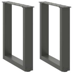 Berkfield Home Coffee Table Legs U-Shaped 2 pcs Anthracite 38x(42-43) cm Steel in Black - thumbnail 1