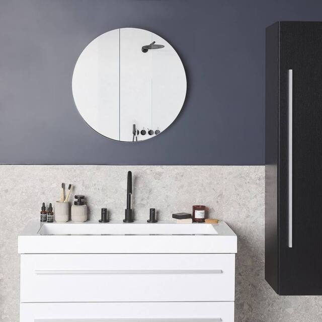 Wyld and Coco Bathroom Wall Cabinet Black MDF 132x40cm 4 Shelves - Size: 132x40 cm - image 1