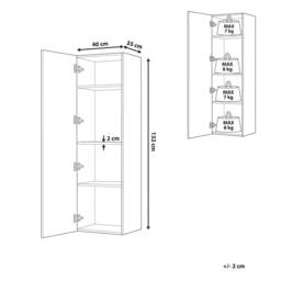 Wyld and Coco Bathroom Wall Cabinet Black MDF 132x40cm 4 Shelves - Size: 132x40 cm - thumbnail 3