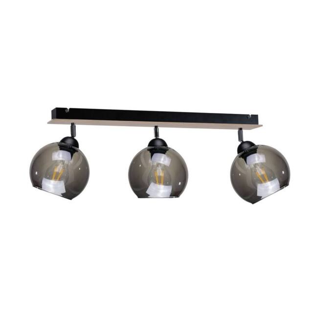 Netlighting Wood Ceiling Spotlight Bar Black 60cm 3x E27