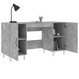 Berkfield Home Desk Concrete Grey 140x50x75 cm Engineered Wood - Size: 140 x 50 x 75 cm - thumbnail 4