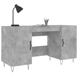 Berkfield Home Desk Concrete Grey 140x50x75 cm Engineered Wood - Size: 140 x 50 x 75 cm - thumbnail 3