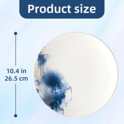 London Boutique Dinner Plates Set 4, Premium Quality Fine China Dinner Sets, Classic Design Watercolour (Dinner Plates Set 4) in White - Size: 1000L - thumbnail 2