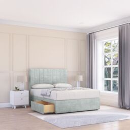 "Sloomy Kansas Naples Bed Set With 4 Drawers, Mattress & 26"" Headboard in Silver - Size: Small Double" - thumbnail 1