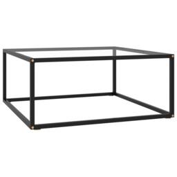 Berkfield Home Modern Coffee Table Black with Tempered Glass 80x80x35 cm - Size: 80 x 80 x 35 cm - thumbnail 2