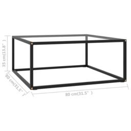Berkfield Home Modern Coffee Table Black with Tempered Glass 80x80x35 cm - Size: 80 x 80 x 35 cm - thumbnail 5