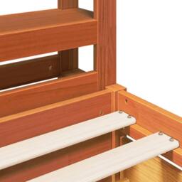 Berkfield Home Full Bed Frame without Mattress Wax Brown 135x190 cm Double Solid - thumbnail 9
