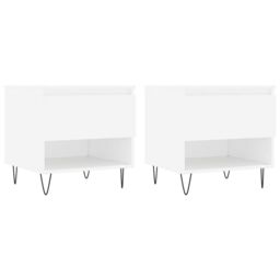Berkfield Home Coffee Tables 2 pcs White 50x46x50 cm Engineered Wood - Size: 50 x 46 x 50 cm - thumbnail 2