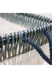 KDMD White & blue wicker baskets (set of 3) - thumbnail 3