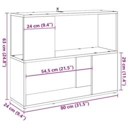 Berkfield Home Decorative Book Cabinet/Room Divider Old Wood 80x24x63 cm in Brown - Size: 80 x 24 x 63 cm - thumbnail 9