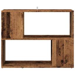 Berkfield Home Decorative Book Cabinet/Room Divider Old Wood 80x24x63 cm in Brown - Size: 80 x 24 x 63 cm - thumbnail 4