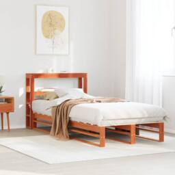 Berkfield Home Bed Frame without Mattress Wax Brown 100x200 cm Solid Wood Pine - thumbnail 2
