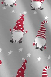 Fusion 'Gnome For Christmas' 100% Brushed Cotton Duvet Cover Set in Silver - Size: Super King - thumbnail 3