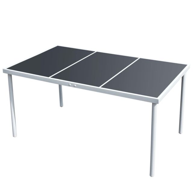 Berkfield Home Garden Table 150x90x74 cm Black Steel - Size: 150 x 90 x 74 cm - image 1