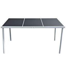 Berkfield Home Garden Table 150x90x74 cm Black Steel - Size: 150 x 90 x 74 cm - thumbnail 2
