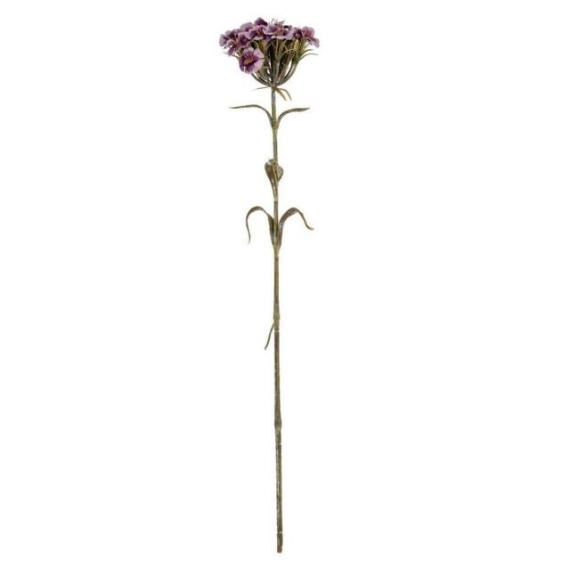 Lemon Pavilion Furniture and Decor Dianthus Spray Artificial Flower - Plastic - L14 x W14 x H55 cm Purple