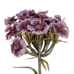 Lemon Pavilion Furniture and Decor Dianthus Spray Artificial Flower - Plastic - L14 x W14 x H55 cm Purple - thumbnail 2