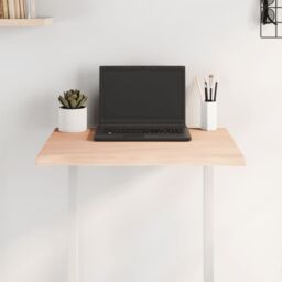Berkfield Home Table Top 60x40x2 cm Untreated Solid Wood Oak Live Edge in Brown - Size: 60 x 40 x 2 cm - thumbnail 3