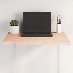Berkfield Home Table Top 60x40x2 cm Untreated Solid Wood Oak Live Edge in Brown - Size: 60 x 40 x 2 cm - thumbnail 1