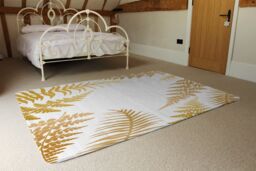 Benjamin Tate Design Gold Fern Designer Rug in Natural - Size: Large - thumbnail 3
