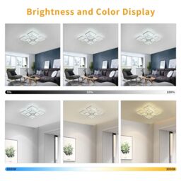 Garwarm 8 Square Acrylic 70W LED Ceiling Light Flush Mount Ceiling Lights in White - thumbnail 6