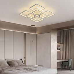 Garwarm 8 Square Acrylic 70W LED Ceiling Light Flush Mount Ceiling Lights in White - thumbnail 3