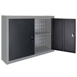 Berkfield Home Wall Mounted Tool Cabinet Industrial Style Metal Grey & Black - thumbnail 4