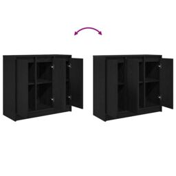 Berkfield Home Sideboard Black Oak 85x34x76 cm Engineered Wood - Size: 85 x 34 x 76 cm - thumbnail 9