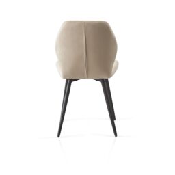 SONARA Modern Velvet Dining Chairs Set of 4 with Ergonomic Curved Backrest in Beige - thumbnail 7