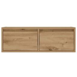 Berkfield Home TV Cabinet with LED Lights Artisan Oak 75x35.5x25 cm in Brown - thumbnail 7