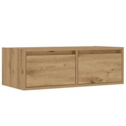 Berkfield Home TV Cabinet with LED Lights Artisan Oak 75x35.5x25 cm in Brown - thumbnail 6