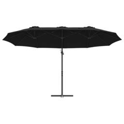 Berkfield Home Garden Cantilever Parasol Black Large Powder-coated steel - thumbnail 5