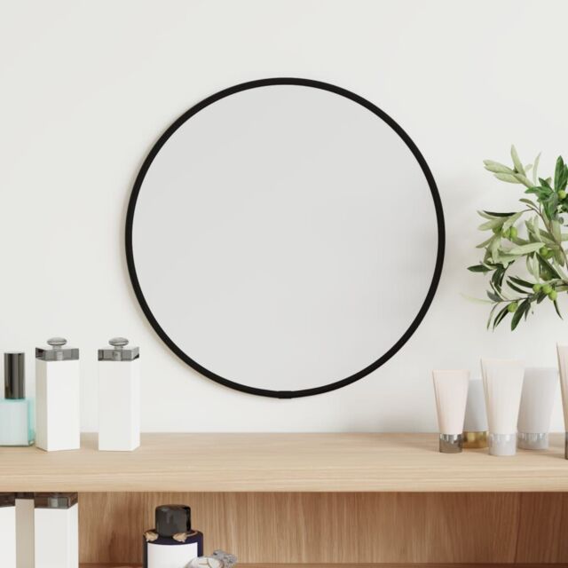 Berkfield Home Wall Mirror Black √ò 30 cm Round - image 1
