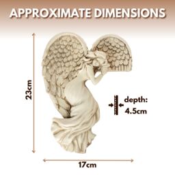 Marco Paul Modern Stone Angel Wings Door Frame Garden Ornament in Cream - thumbnail 2