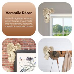 Marco Paul Modern Stone Angel Wings Door Frame Garden Ornament in Cream - thumbnail 7