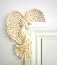 Marco Paul Modern Stone Angel Wings Door Frame Garden Ornament in Cream - thumbnail 3