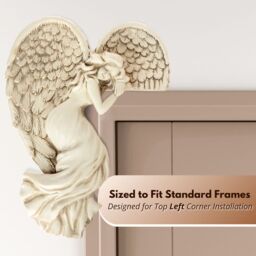 Marco Paul Modern Stone Angel Wings Door Frame Garden Ornament in Cream - thumbnail 8