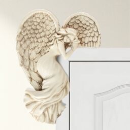 Marco Paul Modern Stone Angel Wings Door Frame Garden Ornament in Cream - thumbnail 1
