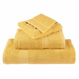 Berkfield Home 6 Piece Premium Towel Set SOLUND Gold 600 gsm - thumbnail 4