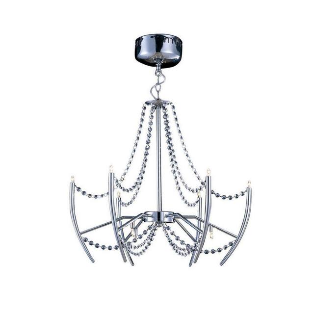 Netlighting Zest Pendant Round 9 Light G4 Chrome Crystal NOT LED CFL Compatible in Grey - image 1