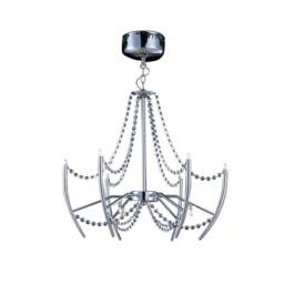 Netlighting Zest Pendant Round 9 Light G4 Chrome Crystal NOT LED CFL Compatible in Grey - thumbnail 1