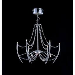 Netlighting Zest Pendant Round 9 Light G4 Chrome Crystal NOT LED CFL Compatible in Grey - thumbnail 2