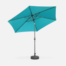 sweeek 3m Round Centre Pole Parasol in Turquoise - thumbnail 2