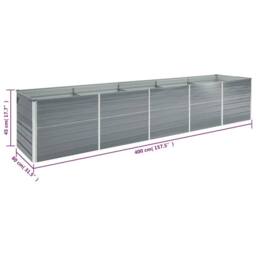 Berkfield Home Garden Raised Bed Galvanised Steel 400x80x45 cm Grey - Size: 400 x 80 x 45 cm - thumbnail 8