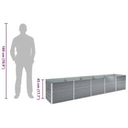 Berkfield Home Garden Raised Bed Galvanised Steel 400x80x45 cm Grey - Size: 400 x 80 x 45 cm - thumbnail 9