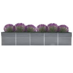Berkfield Home Garden Raised Bed Galvanised Steel 400x80x45 cm Grey - Size: 400 x 80 x 45 cm - thumbnail 3
