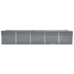 Berkfield Home Garden Raised Bed Galvanised Steel 400x80x45 cm Grey - Size: 400 x 80 x 45 cm - thumbnail 1