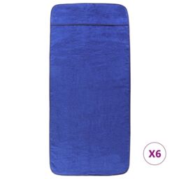 Berkfield Home Beach Towels 6 pcs Royal Blue 60x135 cm Fabric 400 GSM - thumbnail 3